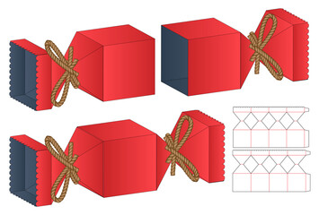 Box packaging die cut template design. 3d mock-up