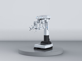 Poster - surgery robot on grey background