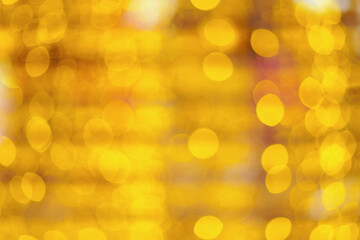 yellow circle bokeh lights Caused by many flashing LED bulbs, taken with blurry lenses. Use as a background to look beautiful.