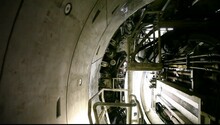 Tunnel Boring Machine Work. Timelapse Of Tunnel Boring Machine Movement. Building Modern Subway Tunnel
