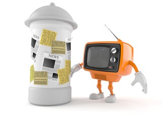 Sticker - Retro TV character with advertising column