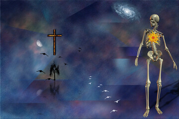 Wall Mural - afterlife. 3d rendering