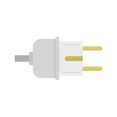 Canvas Print - Electric plug icon flat isolated vector