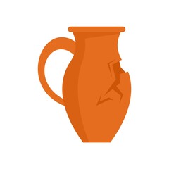 Poster - Cracked jug icon flat isolated vector