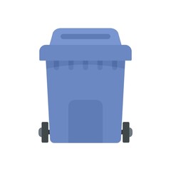 Poster - Plastic garbage box icon flat isolated vector