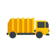 Poster - Garbage city truck icon flat isolated vector