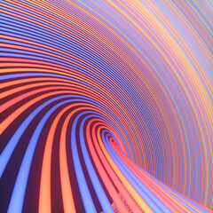 Wall Mural - Background of twisted multi-colored lines. Design element. 3d rendering digital illustration