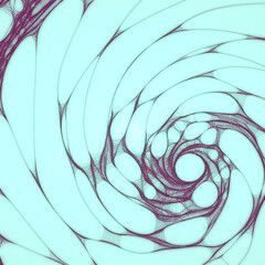 Wall Mural - Organic futuristic spiral shape. Futuristic digital network concept. 3d rendering digital illustration