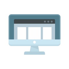 Poster - Computer monitor icon flat isolated vector