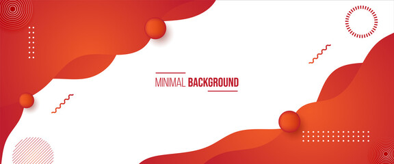 Liquid abstract background. Red fluid vector banner template for social media, web sites. Wavy shapes	
