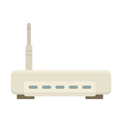 Poster - Router equipment icon flat isolated vector