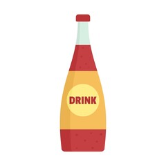 Sticker - Soda glass bottle icon flat isolated vector