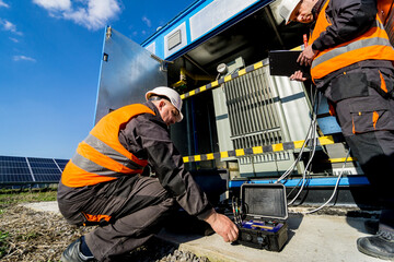 Wall Mural - execution of electrical measuring works on the power transformer