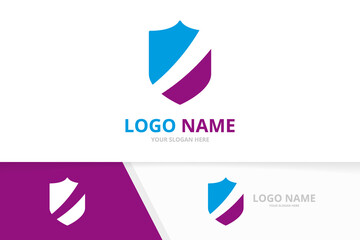 Poster - Shield logo design template. Defense, security and safety logotype