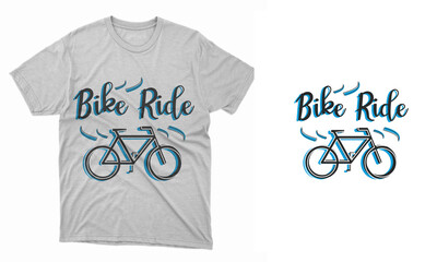  Bike ride Typography and Vector T-shirt Design layout