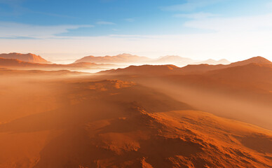 Wall Mural - exoplanet or extrasolar red planet