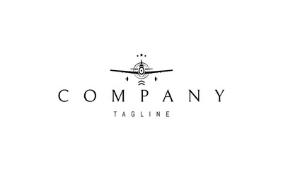 Wall Mural - vector logo on which an abstract image of a fighter plane.