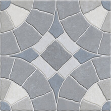 Pavement Footpath Parking Tiles Design Grey White Sober Cobblestone Paving Floor Contrasted Round Circle Beautiful Background Texture Porcelain Vitrified Heavy Duty   
