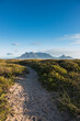 Sand Trail leading to Table Mountain and Signal Hill viewed from Sunset Beach - Cape Town - Western Cape - South Africa