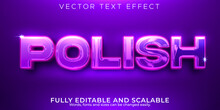 Polish Editable Text Effect, Fashion And Glossy Text Style