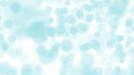 Isolated on white blurred cyan blue circle bokeh motion background.
