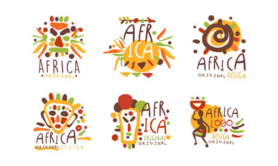  Original African Logo or Badge Design Vector Set