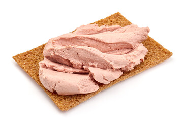 Wall Mural - Liver pate sandwich, isolated on white background. High resolution image.