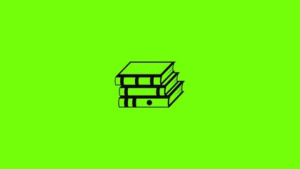 Wall Mural - Book school icon animation