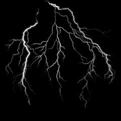 Canvas Print - Beautiful shot of lightning on a black background