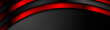 Abstract concept geometric tech wavy red and black background. Vector banner design