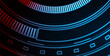 Blue and red glowing neon HUD gear technology background. Luminous futuristic abstract vector banner design