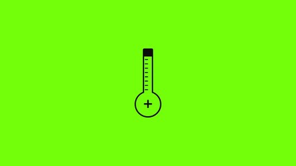 Wall Mural - Thermometer warmly icon animation