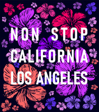 Non Stop California Graphic Design Vector Art