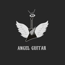 Illustration Vector Graphic Of Angel Guitar Perfect For Your Business Apparel Design,Background,Banner Etc