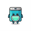 © heriyusuf - cute power bank cartoon wearing a mask
