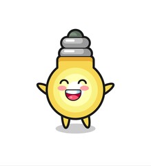 Poster - happy baby light bulb cartoon character