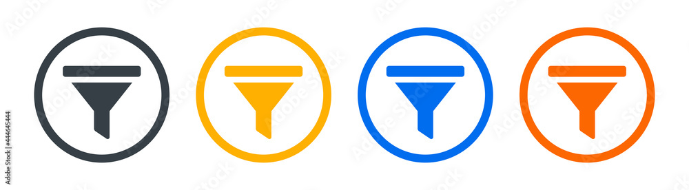 Filter Or Sort Icon Filtering icon in different color style vector illustration. Sorting ...