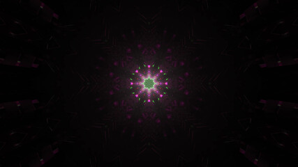 Wall Mural - 3D rendering of a pitch-black abyss with a small bright neon star directly in the center