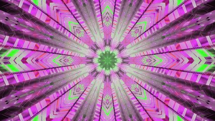 Wall Mural - 3D rendering of a luminous neon pink tunnel with explosion rays coming out of the center
