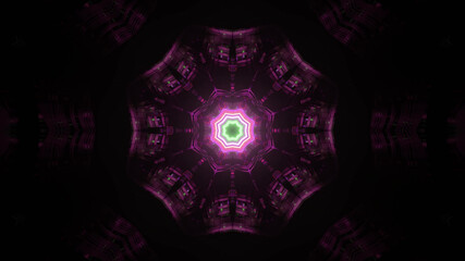 Wall Mural - 3D rendering of a dark abyss with an abstract glowing pattern in the middle