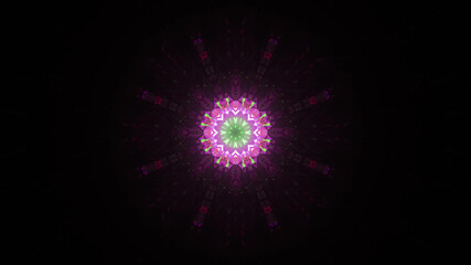 Wall Mural - 3D rendering of a small glowing circle in the center of a deep black abyss