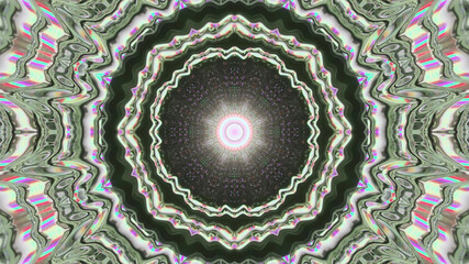 Wall Mural - 3D rendering of a bright galaxy-like pattern with big iridescent circles on the outsid