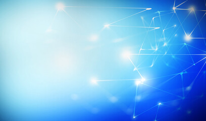 Wall Mural - panoramic abstract dot and triangle connection background., technology polygonal design concept, dig