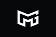 MG logo letter design on luxury background. GM logo monogram initials letter concept. MG icon logo design. GM elegant and Professional letter icon design on black background. M G GM MG
