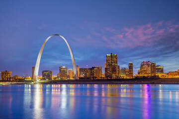 Wall Mural - Downtown St. Louis city skyline, cityscape of Missouri in USA