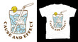 Polar bear in an ice glass illustration t-shirt design