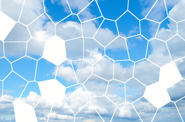 Mosaic sky. Blue natural background. Missing items.