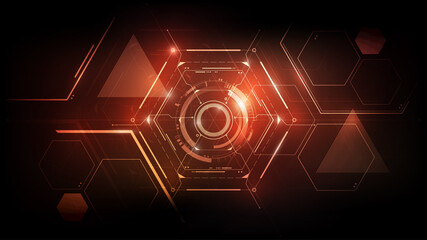 Hexagon abstract futuristic electronic circuit technology background concept, vector illustration