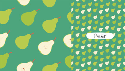 Wall Mural - Pear seamless pattern design template. 