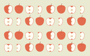 Wall Mural - Apple design pattern that is cut little by little. Simple pattern design template.